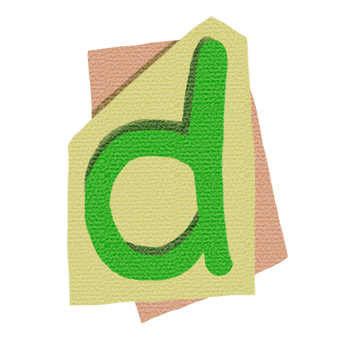 Vintage alphabet D png