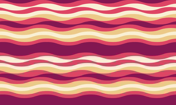 Vibrant, retrostyle wavy stripes in warm earthy tones create a seamless pattern perfect for website backgrounds, textile designs, or packaging. vector