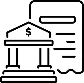 A linear style icon representing bank statement vector