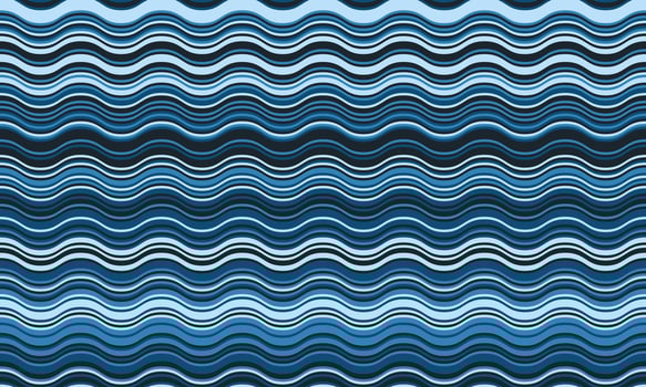 Serene blue wave pattern, ideal for website backgrounds, textile designs, or any project needing a calming, flowing aesthetic. vector