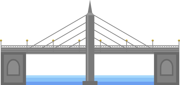 Albert Bridge is a road bridge crossing the River Thames in London, between Chelsea and Battersea, similar to a cable stayed bridge with suspension bridge elements vector