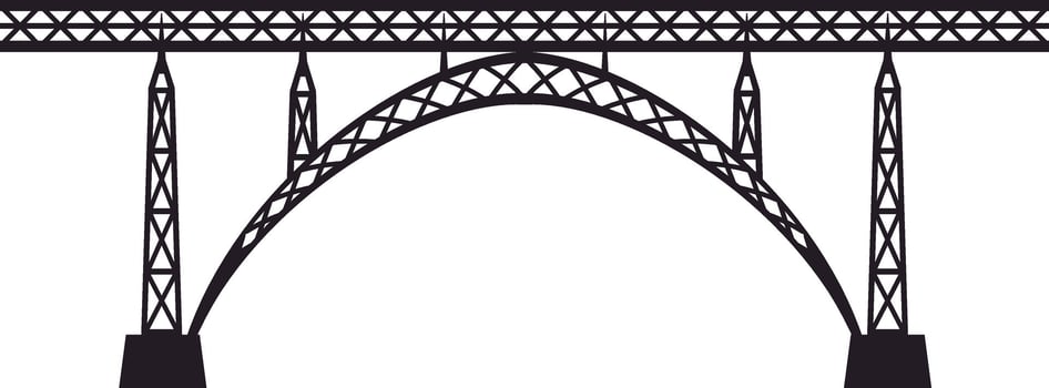 Maria Pia Bridge is a railway bridge built in 1877, connecting Porto and Vila Nova de Gaia, Portugal, designed by Gustave Eiffel and Theophile Seyrig vector