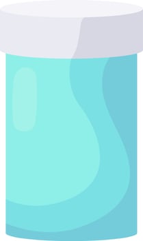 Light blue plastic medical container with white lid containing prescription drugs, promoting healthcare, medicine, and pharmaceutical products, ideal for medical or pharmaceutical related projects vector