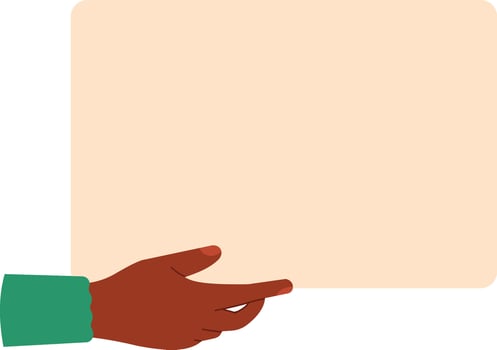 Person holding a blank rounded corner paper sheet with copy space, ideal for adding text or graphics, promoting inclusivity and diversity in communication vector