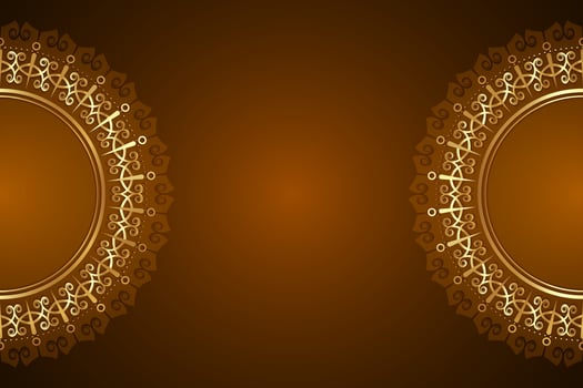 Luxury template, decorative gold mandalas, round border frame for design with floral ornament, invitations, books, for textiles, engraving, wooden furniture, forging. Copy space for text, background vector