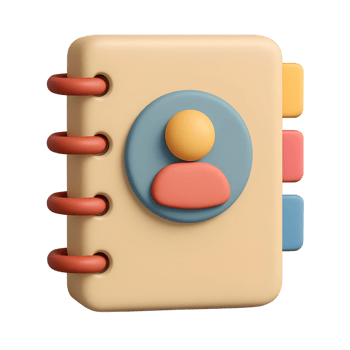 A colorful notebook with a person on it png