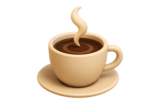 A cup of coffee with a steam coming out of it png