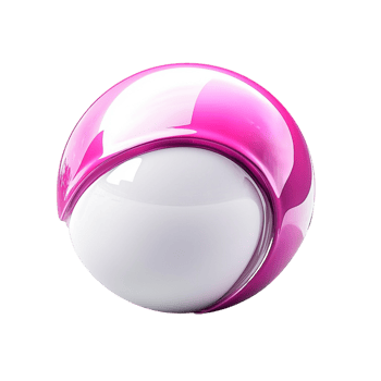 Pink and white sphere 3d abstract digital art futuristic design png