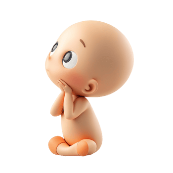 Cute baby character posing adorable figure png
