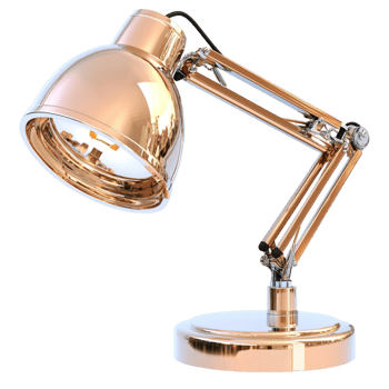 Vintage copper desk lamp home office lighting png