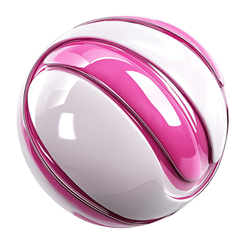 Abstract decorative object pink and white striped sphere png
