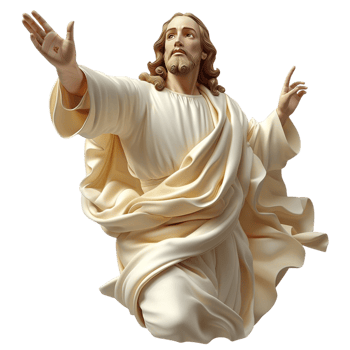 Jesus christ with open arms religious figure blessing png