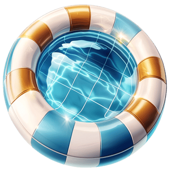 Blue and white lifebuoy with water safety equipment png