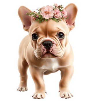 Cute french bulldog puppy standing pet portrait png