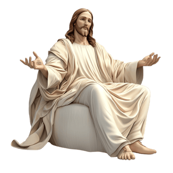 Jesus christ statue sitting serene religious figure art png