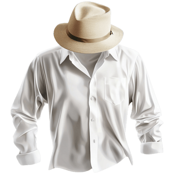 White shirt and straw hat fashion apparel clothing png