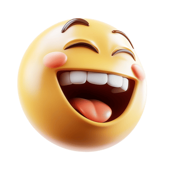 Smiling emoji face laughing out loud expressive icon png