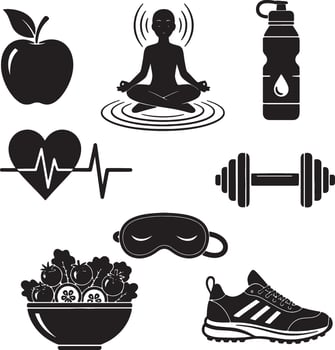 Lifestyle and Health Concept Silhouettes vector