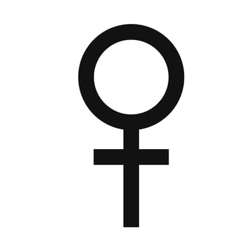 Simple black Venus symbol representing female gender, femininity and women's health vector