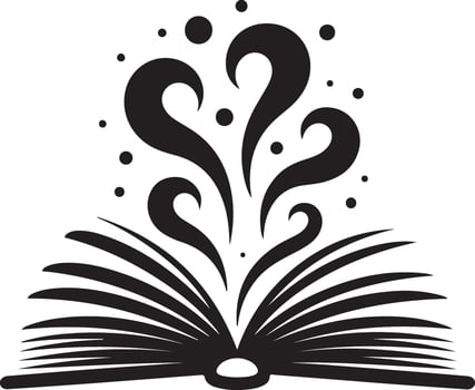 Magical open book with swirling energy and sparks vector