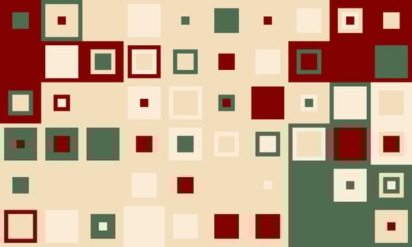 Abstract geometric background with red, green, and beige squares. Modern, minimalist design ideal for website banners, presentations, or social media. vector