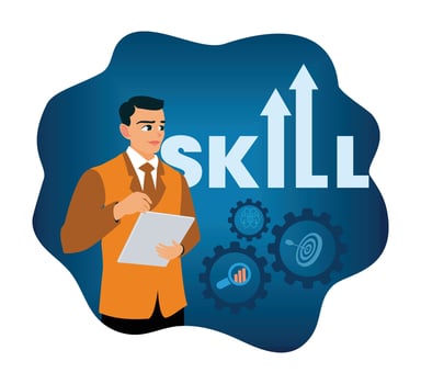 Professional analyzing skills and development strategies vector