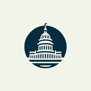 the united states capitol building is shown in a flat design vector