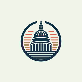 the capitol building is shown in a circle vector