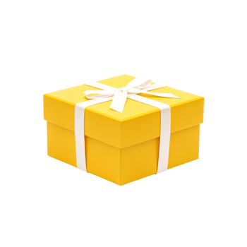 Yellow and White Minimalist Gift Box png