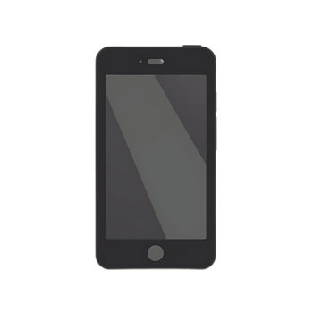 Sleek Black Smartphone with Gray Screen on Isolated Transparent Background png