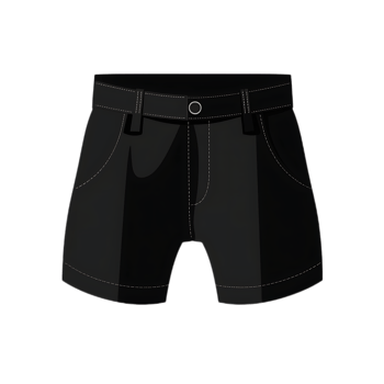 Stylish Black Shorts with White Stitching and Button Detailing Fashion Apparel. png