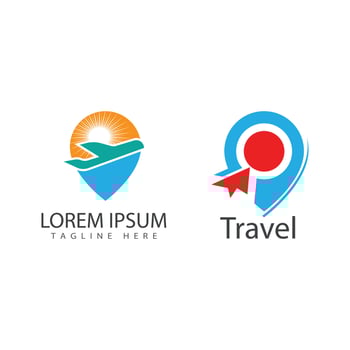 Set Location travel logo stylized symbol vector