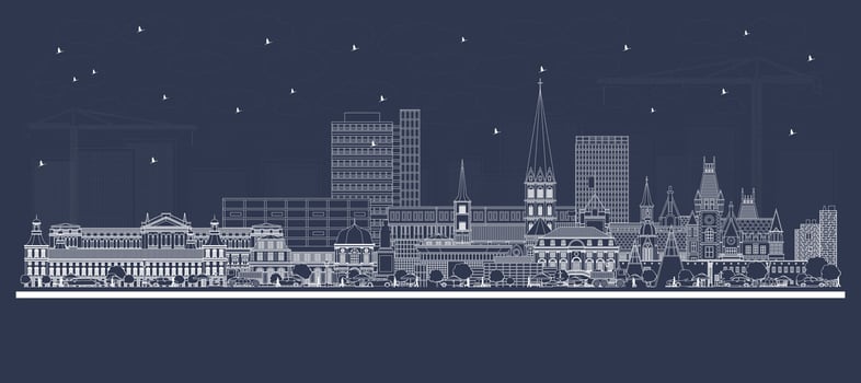 Outline Bonn Germany City Skyline with white Buildings. Business Travel and Concept with Historic Architecture. Bonn Cityscape with Landmarks. vector
