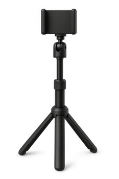 Compact Black Tripod with Phone Mount for Stable Recording and Photography png