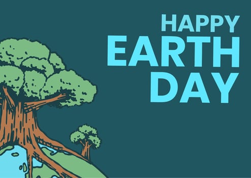 Earth Day illustration with trees vector