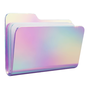 Holographic folder icon isolated on transparent background png