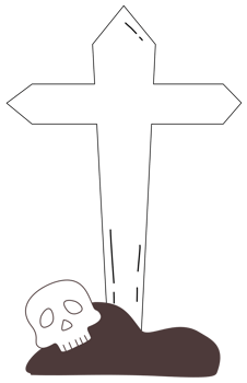 cute Halloween cartoon gravestone png