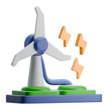 Wind Turbine eco 3D Illustration png
