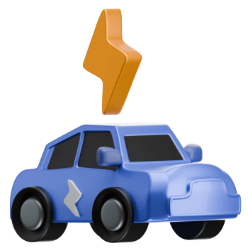 Electric Car eco 3D Illustration png