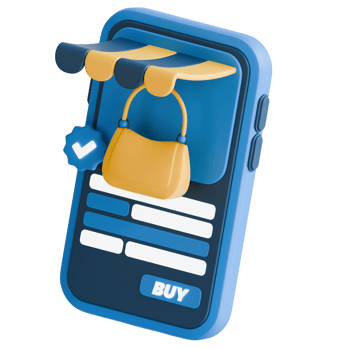 Online shop app 3D Illustration png