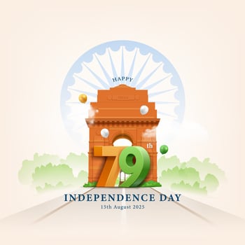 Independence Day illustration with India Gate vector