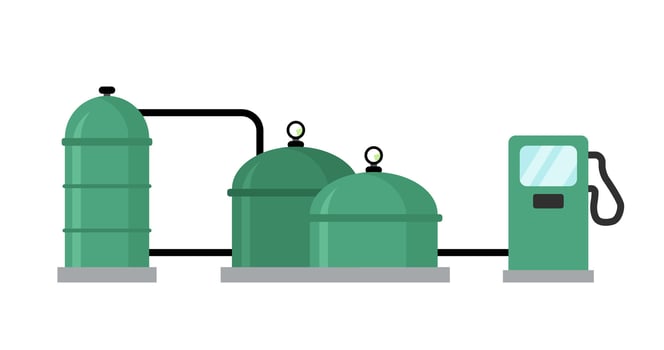 Biogas plant supplying a gas station with renewable energy vector