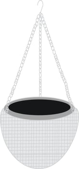 White Woven Hanging Planter with Chain vector
