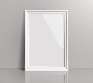 Realistic White Photo Frame Template vector