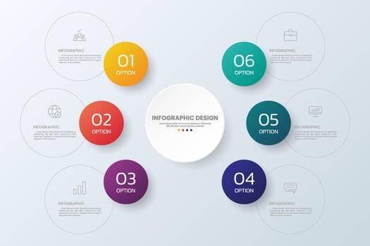 Colorful infographic design with options vector