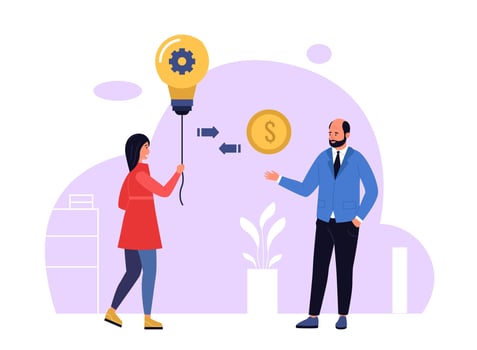 Entrepreneurs discussing business ideas vector