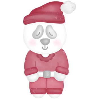 Santa panda Christmas png