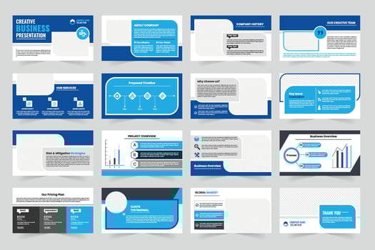 Business presentation slides with graphical elements vector