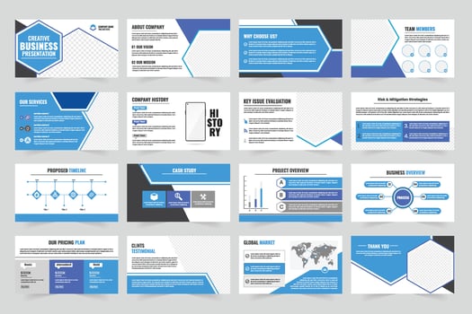 Business presentation slide templates overview vector