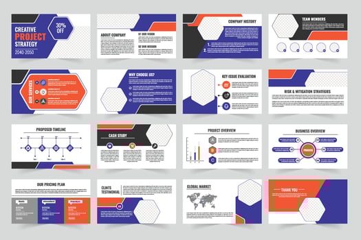 Creative project strategy presentation design vector